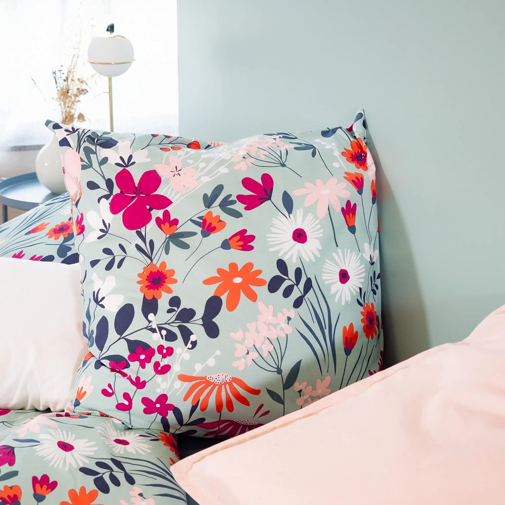 Parure Housse de Couette en coton Bio Motifs Fleurs
