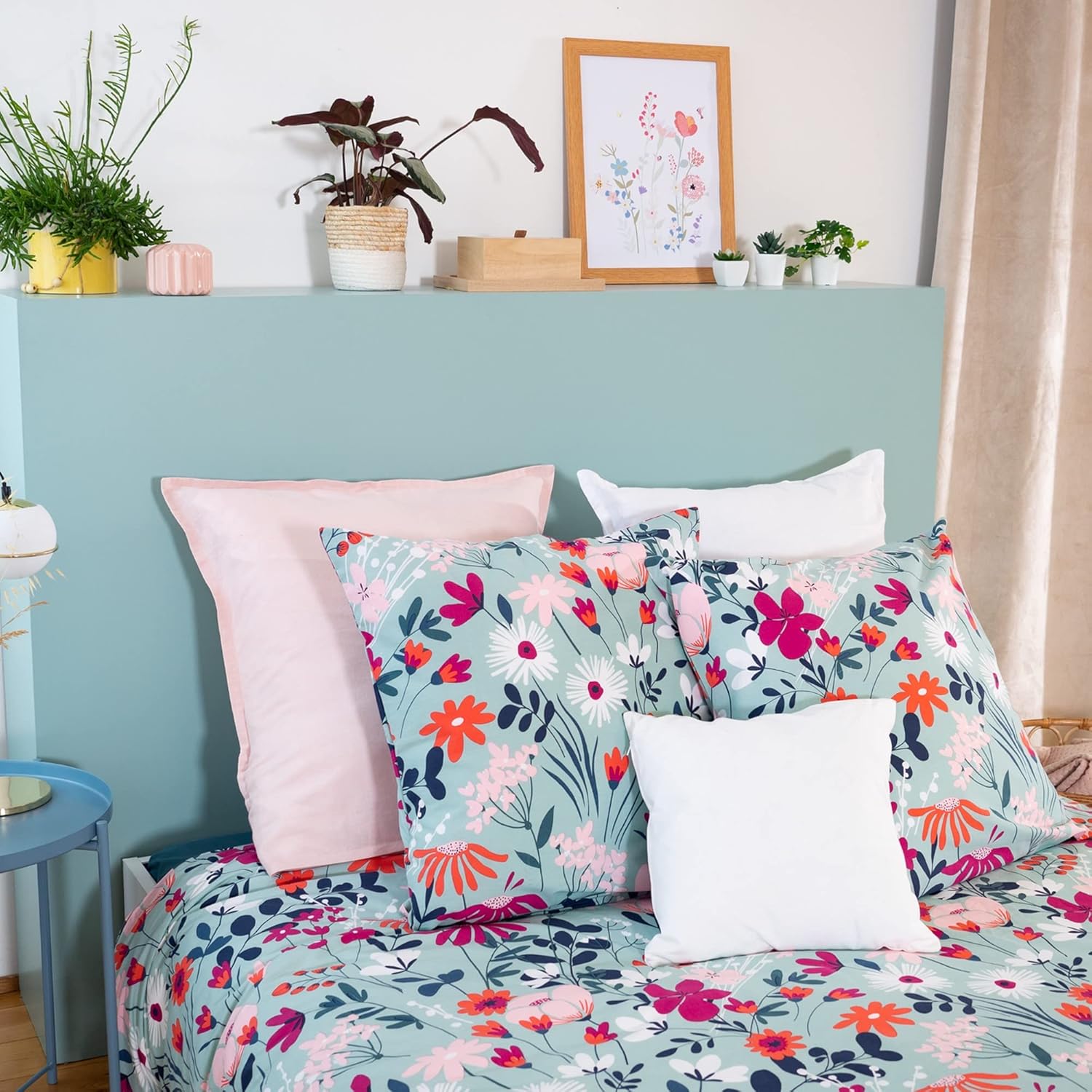 Parure Housse de Couette en coton Bio Motifs Fleurs