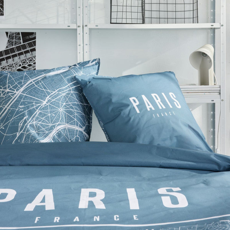 Parure Housse de Couette Paris Plan Bleu - Today Java