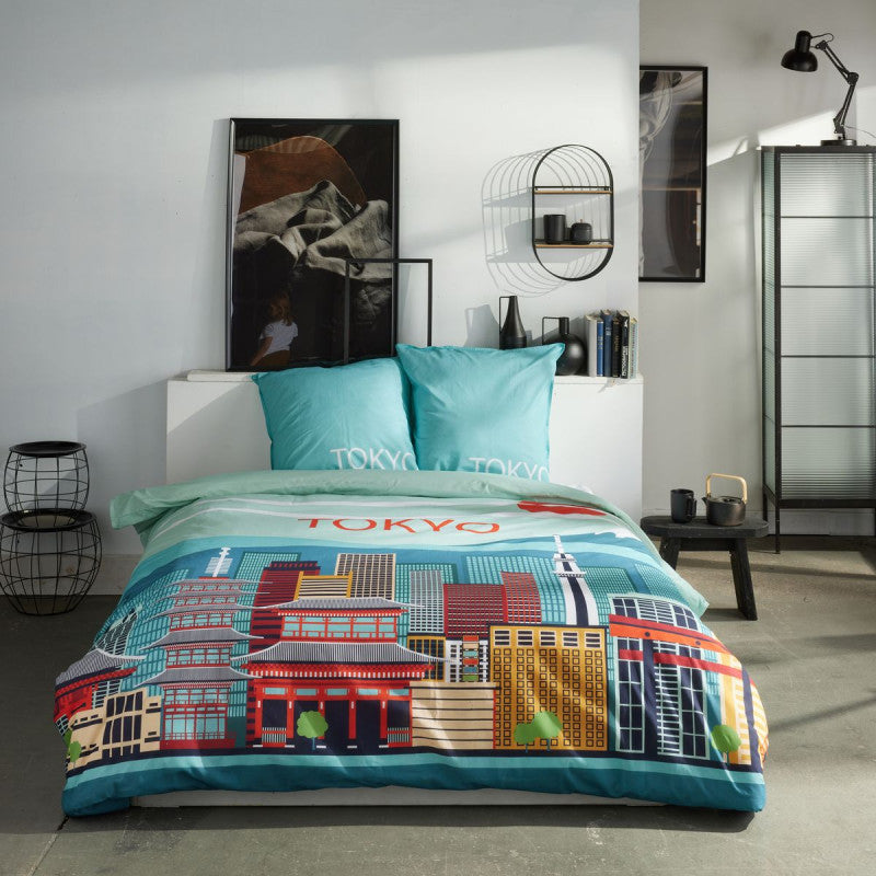 Parure Housse de Couette Tokyo Bleu - Today Java