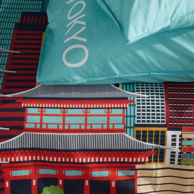 Parure Housse de Couette Tokyo Bleu - Today Java