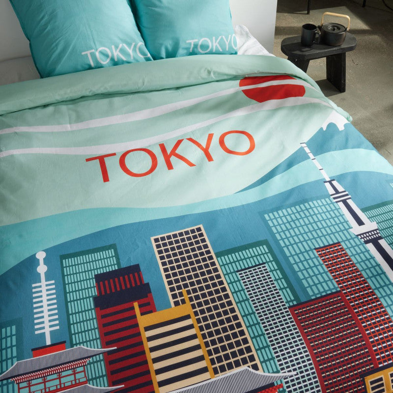 Parure Housse de Couette Tokyo Bleu - Today Java